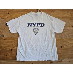 NYPD 2001 T-Shirt White Navy Blue Sz XL Murina Brand